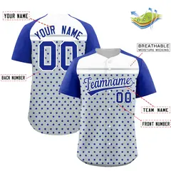 Silver Royal White Raglan Star Print Baseball Jersey 2