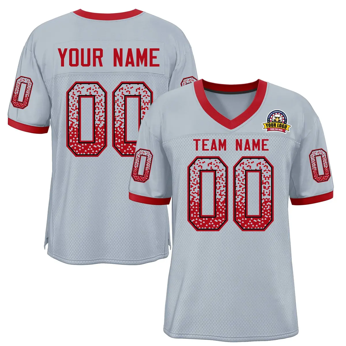Silver Scarlet-Black Drift Mesh Football Jersey