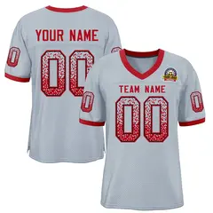 Silver Scarlet-Black Drift Mesh Football Jersey
