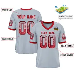 Silver Scarlet-Black Drift Mesh Football Jersey 2