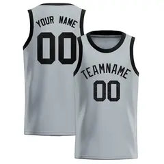 Silver Sequined Trim Athletic Basketball Jersey 1