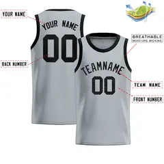 Silver Sequined Trim Athletic Basketball Jersey 2