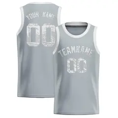 Silver Sequined Trim Athletic Basketball Jersey 1
