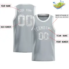 Silver Sequined Trim Athletic Basketball Jersey 2