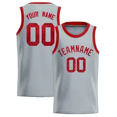 Silver Sequined Trim Athletic Basketball Jersey 1