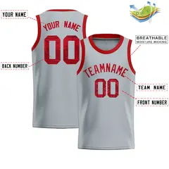Silver Sequined Trim Athletic Basketball Jersey 2
