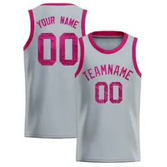 Silver Sequined Trim Athletic Basketball Jersey 1