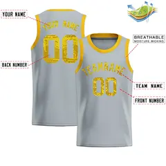 Silver Sequined Trim Athletic Basketball Jersey 2