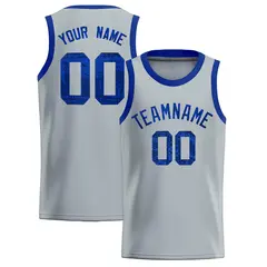 Silver Sequined Trim Athletic Basketball Jersey 1
