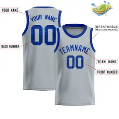 Silver Sequined Trim Athletic Basketball Jersey 2