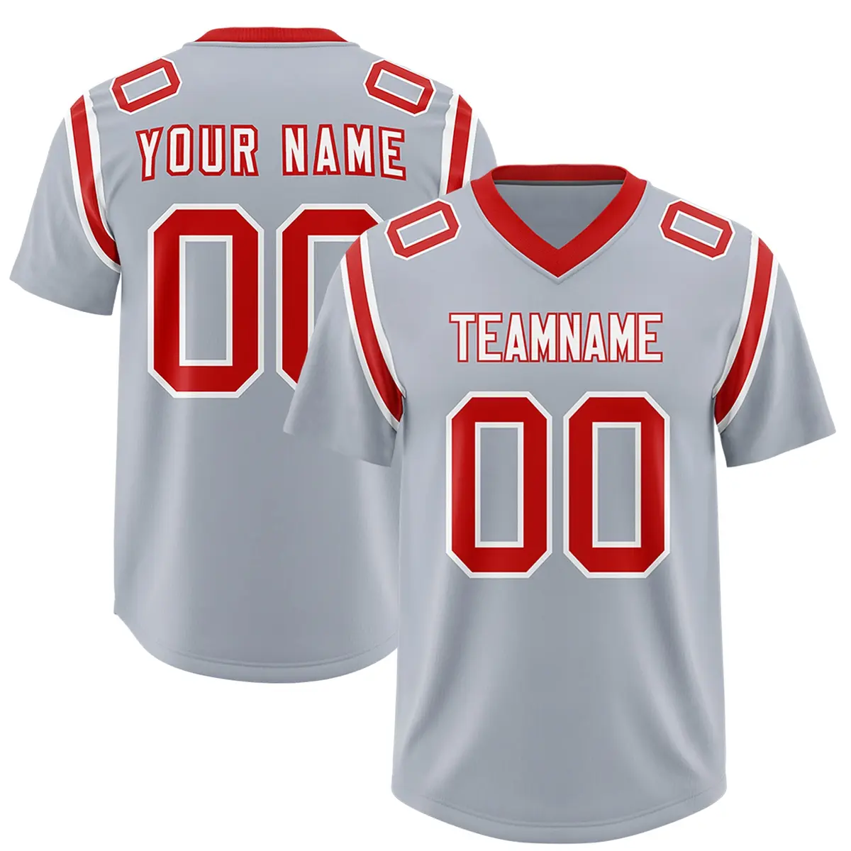 Silver Shoulder Cut Two-Tone Authentic Football Jersey