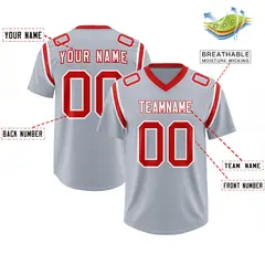 Silver Shoulder Cut Two-Tone Authentic Football Jersey 2