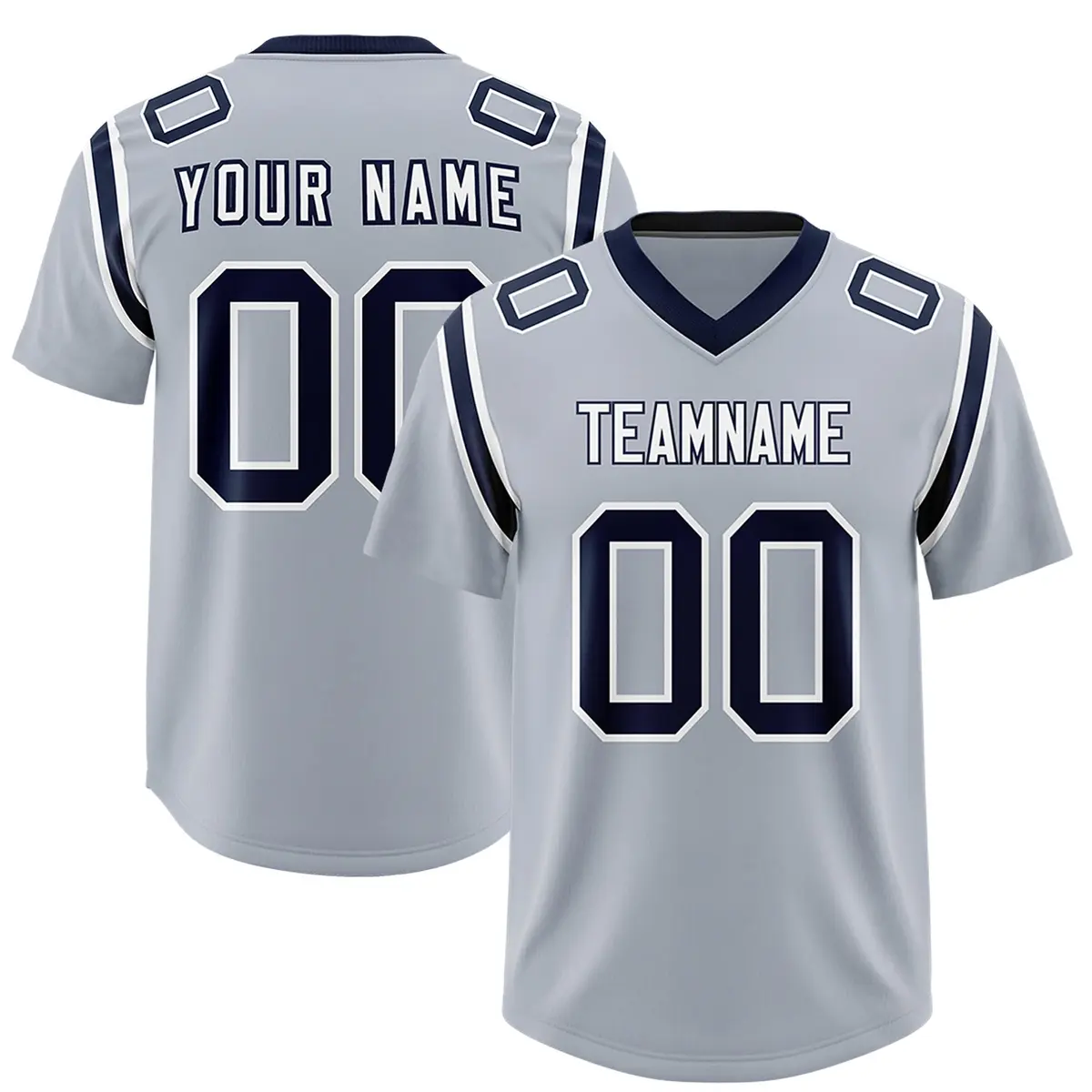 Silver Shoulder Cut Two-Tone Authentic Football Jersey