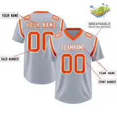 Silver Shoulder Cut Two-Tone Authentic Football Jersey 2