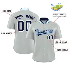 Silver Stand Collar Classic Authentic Baseball Jersey 2