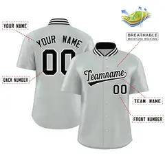 Silver Stand Collar Classic Authentic Baseball Jersey 2