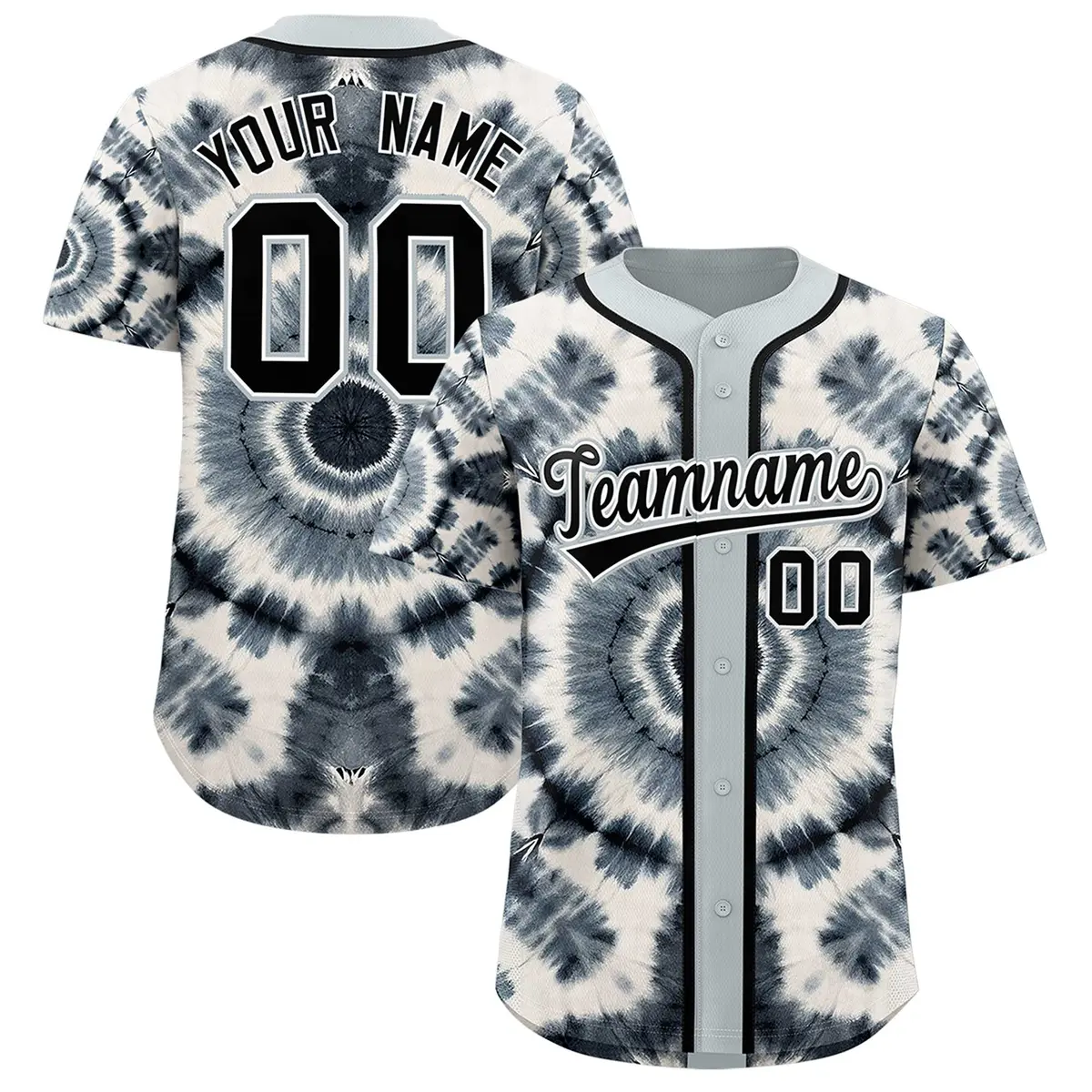 Silver Tie-Dye Graffiti Authentic Baseball Jersey