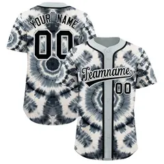 Silver Tie-Dye Graffiti Authentic Baseball Jersey