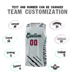 Silver Tiger Claw Pattern Sports Uniform Basketball Jersey 4