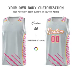 Silver Tiger Claw Pattern Sports Uniform Basketball Jersey 3