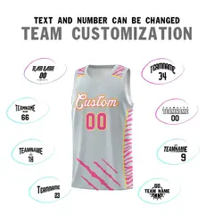 Silver Tiger Claw Pattern Sports Uniform Basketball Jersey 4