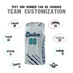 Silver Tiger Claw Pattern Sports Uniform Basketball Jersey 4