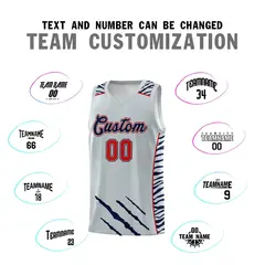 Silver Tiger Claw Pattern Sports Uniform Basketball Jersey 4
