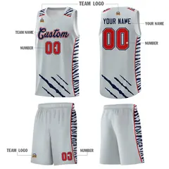 Silver Tiger Claw Pattern Sports Uniform Basketball Jersey 5