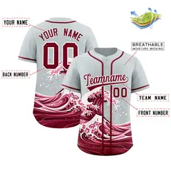 Silver Wave Graffiti Pattern Baseball Jersey 2
