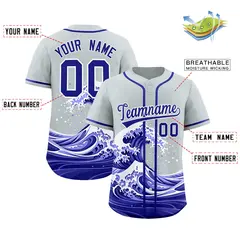 Silver Wave Graffiti Pattern Baseball Jersey 2