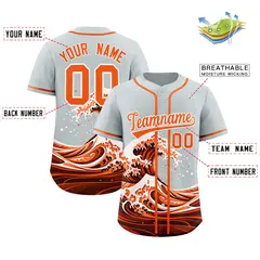 Silver Wave Graffiti Pattern Baseball Jersey 2