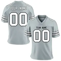 Silver White-Black Classic Mesh Authentic Football Jersey 1