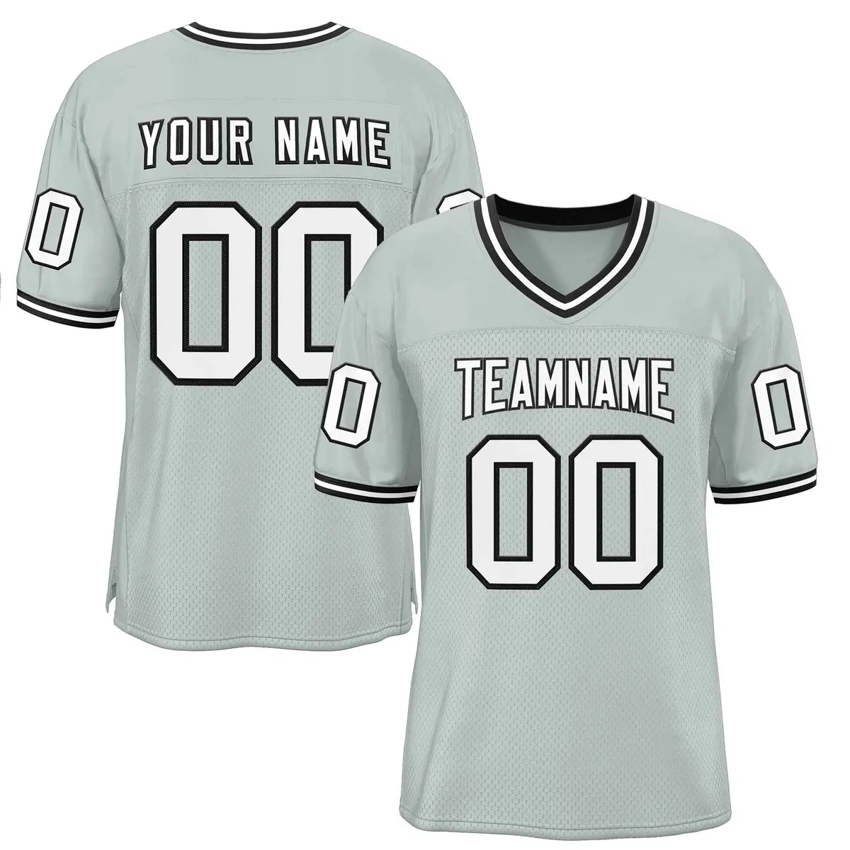 Silver White-Black Classic Style Authentic Football Jersey