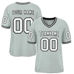 Silver White-Black Classic Style Authentic Football Jersey 1