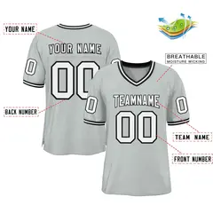 Silver White-Black Classic Style Authentic Football Jersey 2