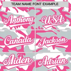 Silver White Pink Camo Gradient Fashion Baseball Jersey 3