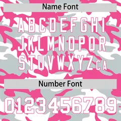 Silver White Pink Camo Gradient Fashion Baseball Jersey 4