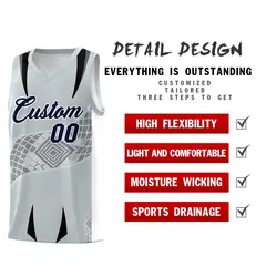 Silver White Snake Scale Venomous Fang Graffiti Basketball Jersey 2