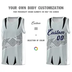 Silver White Snake Scale Venomous Fang Graffiti Basketball Jersey 3