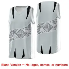 Silver White Snake Scale Venomous Fang Graffiti Basketball Jersey 6
