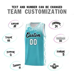 Sky Blue Cloud Pattern Sports Uniform Basketball Jersey Set 4