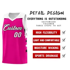 Sky Blue Fluorescent Green Two Tone Side Star Color Block Basketball Jersey 2