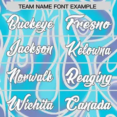 Sky Blue Graffiti Pattern Authentic Football Jersey 3