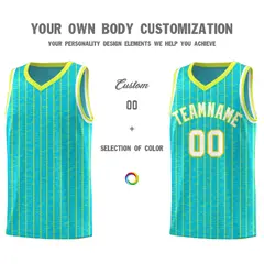 Sky Blue Gray Pinstripe Retro Uniform Basketball Jersey 3