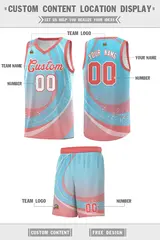 Sky Blue Light Pink Galaxy Graffiti Basketball Jersey 2