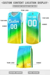 Sky Blue Light Purple-Gold Gradient Irregular Shapes Basketball Jersey 2