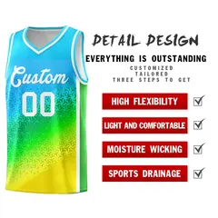 Sky Blue Light Purple-Gold Gradient Irregular Shapes Basketball Jersey 4