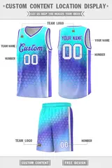 Sky Blue Light Purple Gradient Irregular Shapes Pattern Basketball Jersey 3