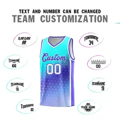 Sky Blue Light Purple Gradient Irregular Shapes Pattern Basketball Jersey 4