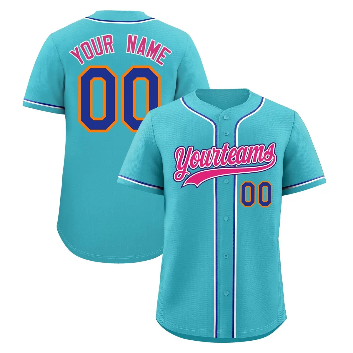 Sky Blue Moisture-Wicking Baseball Jersey